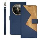 For Realme 12 Pro+ idewei Two-color Splicing Leather Phone Case(Blue) - 1