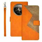 For Realme 12 Pro+ idewei Two-color Splicing Leather Phone Case(Orange) - 1