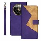 For Realme 12 Pro+ idewei Two-color Splicing Leather Phone Case(Purple) - 1