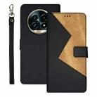 For Realme 13 Pro+ 5G idewei Two-color Splicing Leather Phone Case(Black) - 1