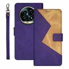 For Realme 13 Pro+ 5G idewei Two-color Splicing Leather Phone Case(Purple) - 1