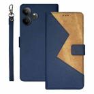 For Realme GT 6 5G Taiwan, China idewei Two-color Splicing Leather Phone Case(Blue) - 1