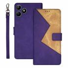 For Realme Note 50 idewei Two-color Splicing Leather Phone Case(Purple) - 1