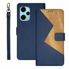 For Xiaomi Poco F5 5G idewei Two-color Splicing Leather Phone Case(Blue) - 1