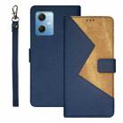 For Xiaomi Redmi Note 12 4G Global idewei Two-color Splicing Leather Phone Case(Blue) - 1