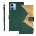 For Xiaomi Redmi Note 12 4G Global idewei Two-color Splicing Leather Phone Case(Green) - 1