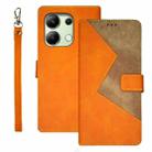 For Xiaomi Redmi Note 13 4G Global idewei Two-color Splicing Leather Phone Case(Orange) - 1