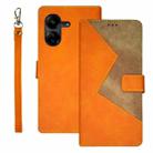 For Xiaomi Redmi Note 13C idewei Two-color Splicing Leather Phone Case(Orange) - 1
