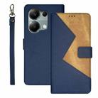 For Xiaomi Redmi Note 13 Pro 4G idewei Two-color Splicing Leather Phone Case(Blue) - 1