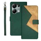 For Xiaomi Redmi Note 13 Pro 4G idewei Two-color Splicing Leather Phone Case(Green) - 1