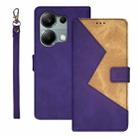 For Xiaomi Redmi Note 13 Pro 4G idewei Two-color Splicing Leather Phone Case(Purple) - 1