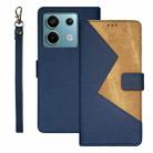 For Xiaomi Redmi Note 13 Pro 5G idewei Two-color Splicing Leather Phone Case(Blue) - 1