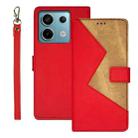 For Xiaomi Redmi Note 13 Pro 5G idewei Two-color Splicing Leather Phone Case(Red) - 1