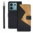 For Xiaomi Redmi Note 13 Pro 5G idewei Two-color Splicing Leather Phone Case(Black) - 1