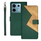 For Xiaomi Redmi Note 13 Pro 5G idewei Two-color Splicing Leather Phone Case(Green) - 1