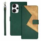 For Xiaomi Redmi Note 13 Pro+ 5G idewei Two-color Splicing Leather Phone Case(Green) - 1