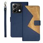 For Xiaomi Poco X6 5G idewei Two-color Splicing Leather Phone Case(Blue) - 1