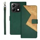 For Xiaomi Poco X6 5G idewei Two-color Splicing Leather Phone Case(Green) - 1