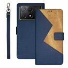 For Xiaomi Poco X6 Pro 5G idewei Two-color Splicing Leather Phone Case(Blue) - 1