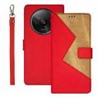 For Xiaomi Redmi A3 4G idewei Two-color Splicing Leather Phone Case(Red) - 1