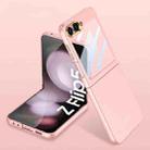 For Samsung Galaxy Z Flip5 GKK Integrated Ultra-thin Electroplating Lens Frame Phone Case(Pink) - 1