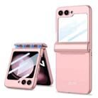 For Samsung Galaxy Z Flip5 GKK Integrated Magnetic Full Coverage Folding Phone Case(Pink) - 1