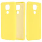 For Xiaomi Redmi Note 9 / Redmi 10X 4G Pure Color Liquid Silicone Shockproof Full Coverage Case(Yellow) - 1