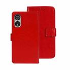 For Cubot P60 idewei Crazy Horse Texture Leather Phone Case with Holder(Red) - 1