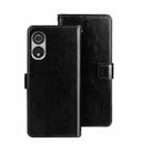 For Cubot P60 idewei Crazy Horse Texture Leather Phone Case with Holder(Black) - 1