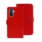 For Huawei nova Y71 idewei Crazy Horse Texture Leather Phone Case with Holder(Red) - 1