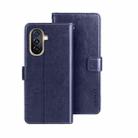 For Huawei nova Y71 idewei Crazy Horse Texture Leather Phone Case with Holder(Blue) - 1