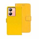 For vivo Y78 5G idewei Crazy Horse Texture Leather Phone Case(Yellow) - 1