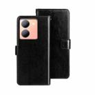 For vivo Y78 5G idewei Crazy Horse Texture Leather Phone Case(Black) - 1