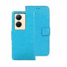 For vivo Y78 5G Global idewei Crazy Horse Texture Leather Phone Case(Sky Blue) - 1