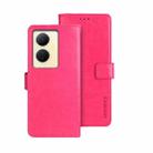 For vivo Y78 5G Global idewei Crazy Horse Texture Leather Phone Case(Rose Red) - 1