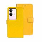 For vivo V29 5G Global idewei Crazy Horse Texture Leather Phone Case(Yellow) - 1
