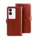 For vivo V29 5G Global idewei Crazy Horse Texture Leather Phone Case(Brown) - 1