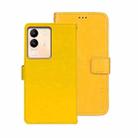 For vivo V29e 5G Taiwan idewei Crazy Horse Texture Leather Phone Case(Yellow) - 1