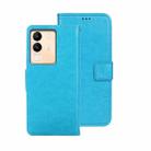 For vivo V29e 5G Taiwan idewei Crazy Horse Texture Leather Phone Case(Sky Blue) - 1