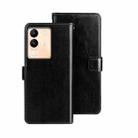 For vivo V29e 5G Taiwan idewei Crazy Horse Texture Leather Phone Case(Black) - 1