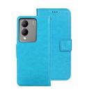 For vivo Y17s 4G Global idewei Crazy Horse Texture Leather Phone Case(Sky Blue) - 1