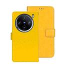 For vivo X100 Pro idewei Crazy Horse Texture Leather Phone Case(Yellow) - 1