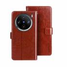 For vivo X100 Pro idewei Crazy Horse Texture Leather Phone Case(Brown) - 1