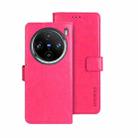 For vivo X100 Pro idewei Crazy Horse Texture Leather Phone Case(Rose Red) - 1