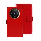 For vivo X100 idewei Crazy Horse Texture Leather Phone Case(Red) - 1