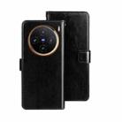 For vivo X100 idewei Crazy Horse Texture Leather Phone Case(Black) - 1