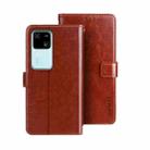 For vivo V30 idewei Crazy Horse Texture Leather Phone Case(Brown) - 1