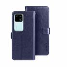 For vivo V30 idewei Crazy Horse Texture Leather Phone Case(Blue) - 1