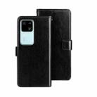 For vivo V30 idewei Crazy Horse Texture Leather Phone Case(Black) - 1