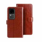 For vivo V30 Pro idewei Crazy Horse Texture Leather Phone Case(Brown) - 1